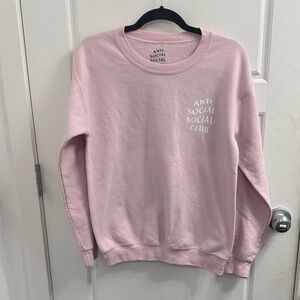 Anti social social club sweatshirt pink size small